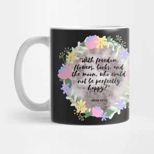 Freedom, flowers, books and the moon Mug